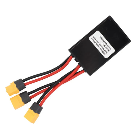 Premium Aluminum Alloy Heavy Duty Dual Battery Pack Switch Balancer with XT60 plugs and connecting wires for EV upgrades.