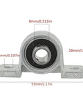 Top Tier Zinc Alloy Pillow Block Bearings 4 Pack Self Aligning Flange Mount Bearing Steel Insert Heavy Duty Wear Resistant Component for Industrial Machinery Load Support Upgrades Kick Butt on Hard Jobs, 8mm bore