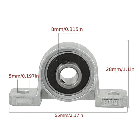 Top Tier Zinc Alloy Pillow Block Bearings 4 Pack Self Aligning Flange Mount Bearing Steel Insert Heavy Duty Wear Resistant Component for Industrial Machinery Load Support Upgrades Kick Butt on Hard Jobs, 8mm bore