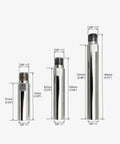 Built Like A Tank 5/8 Inch 11 Thread Angle Grinder Extension Shaft Set With Durable Steel Construction Car Polisher Adapter dimensions for three-piece kit.