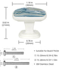 4 Pack Sharp Square Cabinet Knobs 1 2 Inch Blue Green Marble Swirl ABS Cabochon Glass Drawer Pulls For Kitchen Island Dresser Bedroom Furniture Hardware Fresh Dope Look, 1.18 inch with stainless steel screws.
