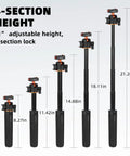 4-section telescopic view of 21 Inch Grab And Go Portable Selfie Stick Tripod With Quick Release Magnetic Lock For X5 Ace Pro 2