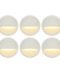 Low Voltage 12V Outdoor Landscape Deck Light Set, LED 2W Step Lights in die cast aluminum with white powder coat, 6 pack