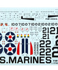 Decal sheet for One Forty Eight Scale F4B Four US Marines Aircraft Model Kit Replica New In Box Grey No Glue Or Paint Included