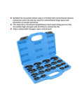 Premium 9 Piece Deep Impact Socket Set For Car Wheel Hub And Axle Nuts. Heavy Duty hex sockets in blue case
