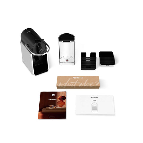 Pixie Aluminum Espresso Machine For Capsule Coffee Lovers, Compact DeLonghi Brewer components laid out