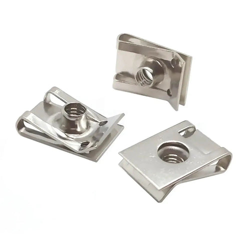 Heavy Duty Stainless Steel U Type Clips Nut Kit Assortment For M4 M5 M6 M8 Screws High Strength U Nut Fasteners Made Of Manganese Steel Plate Clip Nuts For Auto Truck Motorcycle Marine And Machinery Applications, close-up