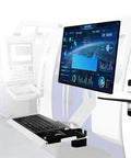 Rock Solid Full Motion Wall Mount Workstation With Adjustable Standing Desk System And Epic Ergonomic Monitor Arm With Keyboard Tray For Savage Home Office Setup Pure Fire displaying monitor and keyboard tray.
