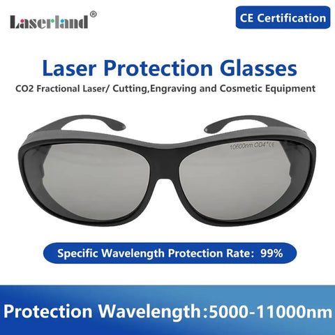 Top Shelf CO2 Laser Safety Glasses Built Road Ready For The Shop Floor Shielding Peepers At 10600 NM With OD4 Coverage And CE Approval in black frame.