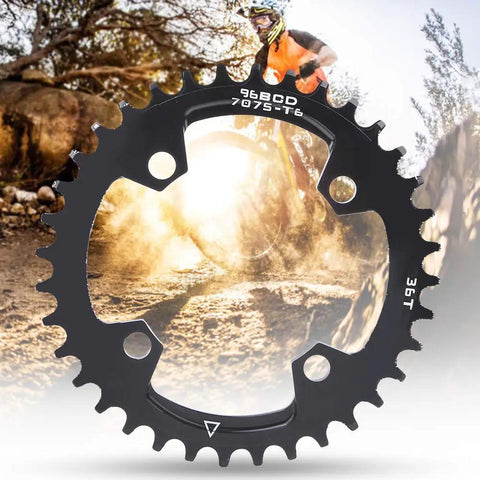 96 BCD Narrow Wide Round Bike Chainring 36T for Mountain Bikes, pro grade aluminum alloy construction with anti rust finish