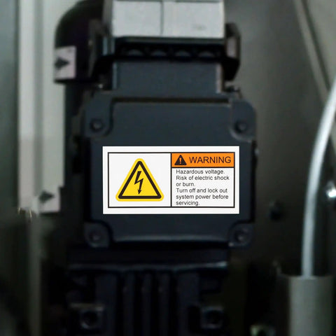 High Voltage Warning Stickers For Electrical Panels And Industrial Equipment on machinery for electric shock prevention