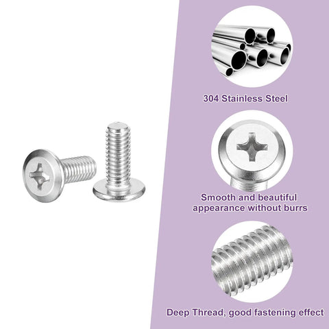 Heavy Duty M6 X 15mm Flat Phillips Head Machine Screws Built Dang Tough From 304 Stainless Steel for secure fastening.