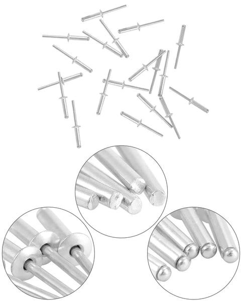 Aluminum Blind Rivets 3/16 By 3/4 Inch 500 Pack Silver For Quick Easy Metal And Wood Fastening High Strength Aluminum Mandrel