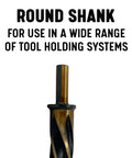 Three Eighths Inch Bridge And Construction Reamer With Black And Gold Finish Showing Round Shank for Tool Systems