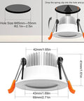 Dimensional diagram of Plug-And-Play 2 Inch Smart Recessed LED Downlight Kit With WiFi Control, showing spring clips and measurements.