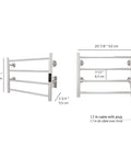 Heavy Duty Wall Mounted Towel Warmer With Built In Timer And LED Indicators, 1 To 8 Hour Modes, dimensions and mounting details