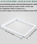 Upgraded Fridge Crisper Pan Cover And Drawer Shelf Frame Replacement For Frigidaire And Kenmore Fits 240350700 16-5/8 x 19-3/4 in