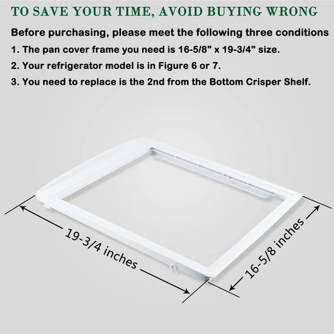 Upgraded Fridge Crisper Pan Cover And Drawer Shelf Frame Replacement For Frigidaire And Kenmore Fits 240350700 16-5/8 x 19-3/4 in