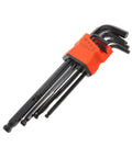 Super Cool L Shaped Hex Wrench Set With Ergonomic Grip And High Carbon Steel Build For Tough Bike Repairs And Home Fix-Ups That Reduce Hand Strain While Keeping Your Toolkit Rock Solid And Ready To Roll Anytime You Need It., L-shaped hex wrench set in orange holder, high carbon steel, metric sizes