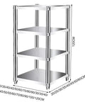 Top Grade Rust Proof Stainless Steel Shelving System With Four Tier Heavy Duty Storage Rack, 120CM, ideal for kitchen and garage.