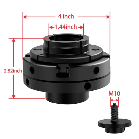 No Sweat Four Jaw Wood Lathe Chuck Set With One By Eight Tpi Thread For Self Centering Woodturning with dimensions 4x1.44x2.82 inches.