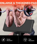 Man using Preacher Curl Bench And 2 In 1 Arm Training Machine For Home Gym Plate Loaded Bicep Curl And Tricep Extension Station.