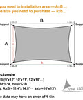 Diagram showing dimensions and installation guidelines for Sun Shade Sail 20x20 Outdoor Rectangle Canopy For Patio And Garden Terra Red UV Block Weatherproof Shade To Keep You Chill And Cozy Easy Install Over Deck Or Yard Durable UV Resistant Fabric.