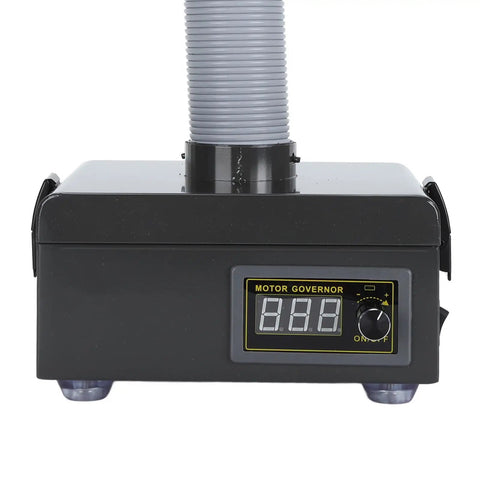 Close-up of Solder Fume Extractor With 150W Motor And 3 Stage Filtration System showing control panel and adjustable hose