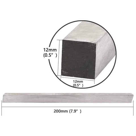 Two Pack HSS Lathe Tool Bits 12x12x200mm Square Cutter Bar For Milling Turning Parting Engraving High Speed Steel Blank Tool Bit With Hardness HRC 60 To 62 Boss Grade For Cutting Hard Materials Like Mild Steel Alloy And Tool Steel.