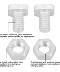 Aluminum Greenhouse Hardware Kit Nuts And Bolts Set M6x12mm Replacement Bolt Assortment Durable Screws And Fasteners For Repair Work Must Have Diy Garden Projects And Garden Shed Framing Weather Resistant, aluminum bolt and nut close-up