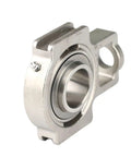 Close-up of Battle Tested 304 Stainless Steel SUCT207 Outer Spherical Bearing designed for smooth power transfer and high durability.