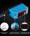 Background Suppression Diffuse Photoelectric Sensor With 10 To 350 Mm Range, 12 To 24 V DC, PNP Output, Color Insensitive Detection, Built For Tough Industrial Use, blue ABS sensor with cable