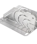 Pro Grade Foam Pipe Cutter Tool Stainless Steel 45 Degree Insulation Cutting Fixture For Homes And Industries, side view close-up