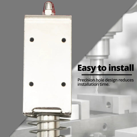Push Pull Solenoid 12V 2A With 65N Force, 20mm Stroke Electric Lifting Magnet showing easy installation design