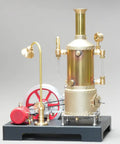Fully Functional Steam Engine Model Kit For Adults With Boiler System, Generator And Lamp Stand, 38 Piece Educational Physics Experiment Toy For Hands On Learning And Steam Power Enthusiasts all-metal steam engine with boiler, red wheel, and lamp stand