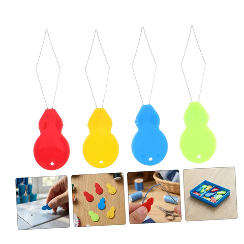 Lightweight Embroidery Needle Threader Kit with Gourd Shaped Plastic and Metal Tools 100 Pack Portable Threading Tool for Hand Sewing and Sewing Machines Easy Peasy Fast Versatile for Embroidery Crafts and DIY Projects, colorful threaders