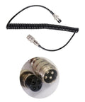 Coiled 60cm 4Pin PTT Microphone Extension Cord For Ham Radios With Durable Metal Connectors, close-up of connectors