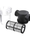 Inline Water Pump Strainer Filter For Garden Pond And RV 1 Inch 40 And 80 Mesh Stainless Steel Screen Keeps Leaves And Debris, disassembled
