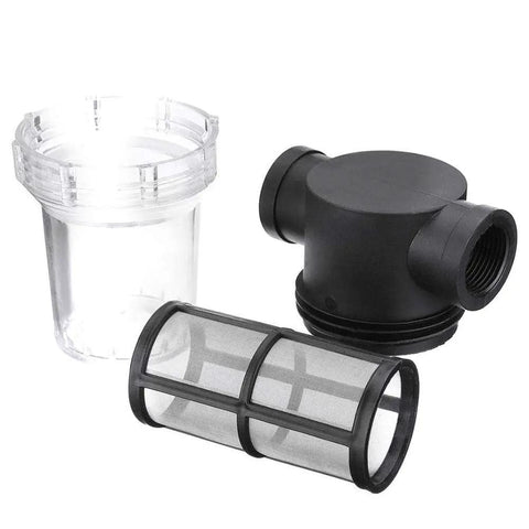 Inline Water Pump Strainer Filter For Garden Pond And RV 1 Inch 40 And 80 Mesh Stainless Steel Screen Keeps Leaves And Debris, disassembled