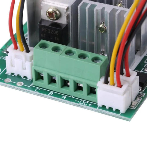 Close-up of Badass Dc Brushless Motor Speed Controller Delivers Fifteen Amps Of Raw Torque For smooth wiring connections and components.