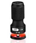 Quick Release Impact Bit Holder Three Eighths Inch Square Drive To One Quarter Inch Hex Socket Adapter Durable CR MO Steel Red Finish