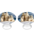 2 Pack Round Cabinet Knobs With Screws Stainless Steel Hardware For Kitchen Cabinets, Dresser, Bedroom And Bathroom Doors Easy Install, Rust Resistant, Durable Metal Pull Handles, polar bear print