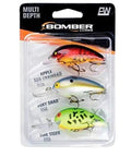 Model A Fishing Lure 3 Pack Multicolor Assortment featuring apple red, foxy shad, and fire tiger designs in packaging.