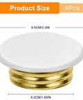 Straight Up Secure White Flat Fire Sprinkler Head Covers 4 Pack Galvanized Steel Guard Caps For Ceiling Pipe Safety And Dead Easy Snag Proof Installation, showing product size details.