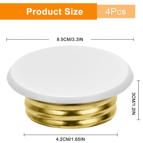 Straight Up Secure White Flat Fire Sprinkler Head Covers 4 Pack Galvanized Steel Guard Caps For Ceiling Pipe Safety And Dead Easy Snag Proof Installation, showing product size details.
