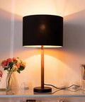 Assembly Required Fabric Drum Lampshade 13 By 13 By 10 Inches For Table Bedside And Floor Lamps With Spider Fitter Black Gold Finish No Fuss Setup