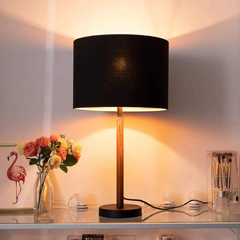 Assembly Required Fabric Drum Lampshade 13 By 13 By 10 Inches For Table Bedside And Floor Lamps With Spider Fitter Black Gold Finish No Fuss Setup