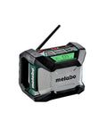 Hardworking Cordless Jobsite Radio With Bluetooth, AM FM, DSP Tuner, And Illuminated LCD Display in a compact rugged design.