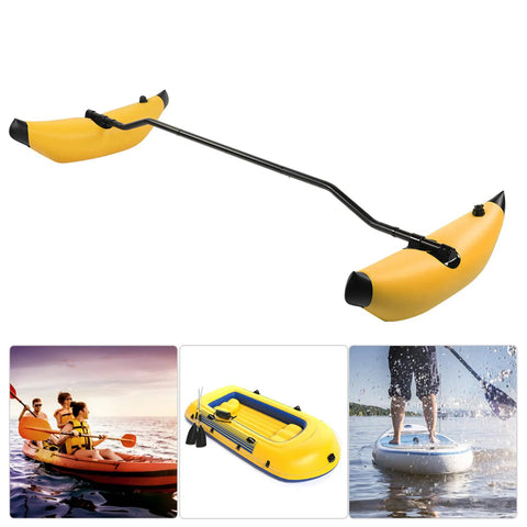 Go-To Inflatable Kayak Stabilizer Outrigger Kit For Kayaks And Canoes, yellow lightweight PVC accessory on water