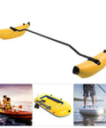 Inflatable Kayak Outrigger Stabilizer Kit With Floating Brackets For Fishing And Beginner Paddlers displayed on water photos.
